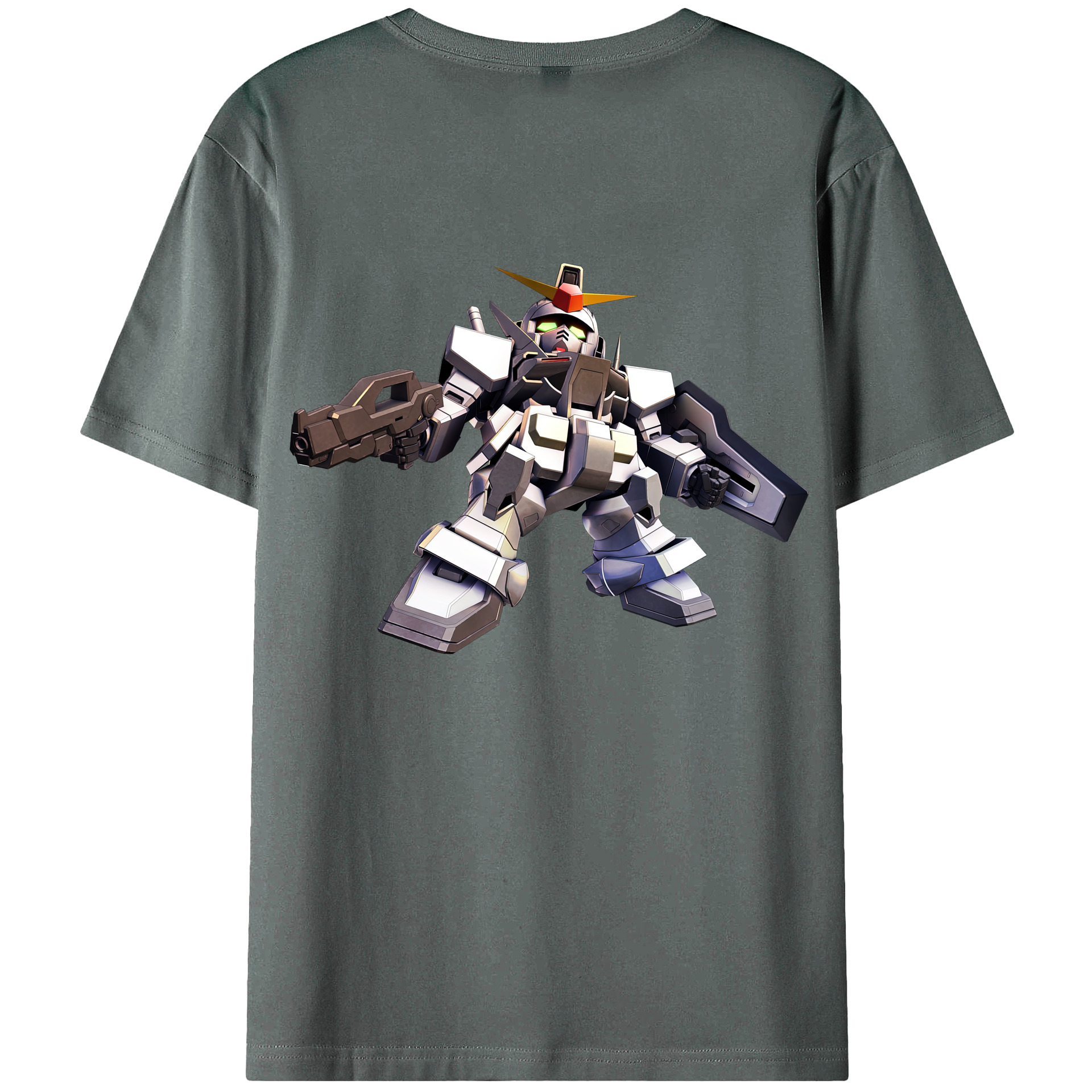 （画像用） 機動戦士ガンダム Mobile Suit Gundam 綿100％ メンズ半袖Tシャツ（バックプリント） 通気性